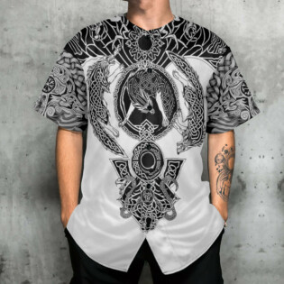 Viking Warrior Blood Black And White - Baseball Jersey - Owl Ohh - Owl Ohh