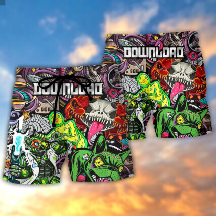 Music Event Download Festival Lover Colorful Art Style - Beach Short - Owl Ohh - Owl Ohh