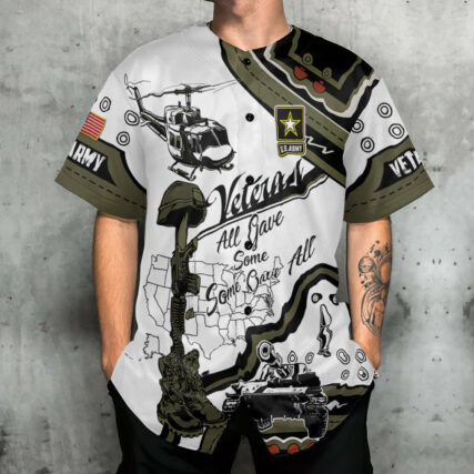 Veteran Us Army Some Gave All With Blue Style - Baseball Jersey - Owl Ohh - Owl Ohh