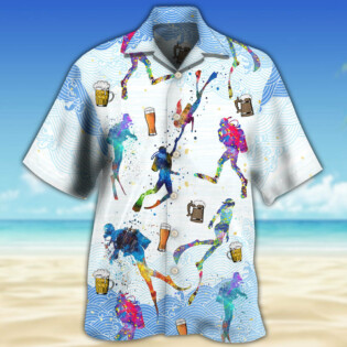 Diving I Like Beer And Diving - Hawaiian Shirt - Owl Ohh - Owl Ohh
