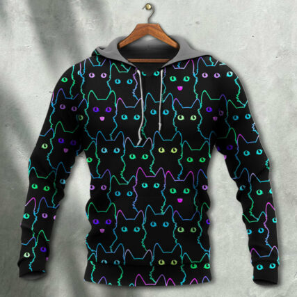 Cat Cute Little Kitten Neon - Hoodie - Owl Ohh - Owl Ohh