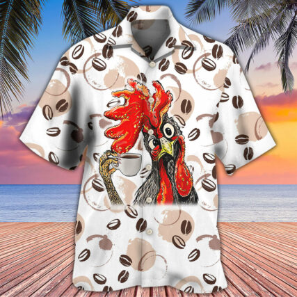 Coffee I Like Chickens And Coffee - Hawaiian Shirt - Owl Ohh - Owl Ohh