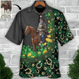 ST Patrick's Day Horse Lover Custom Photo - Hawaiian Shirt - Personalized Photo Gifts for men and women, kids - Owl Ohh