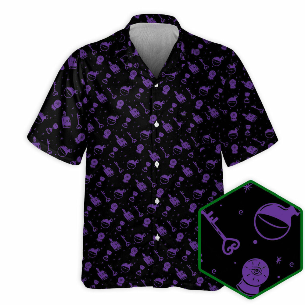 DnD Magic Purple Pattern - Hawaiian Shirt - Owl Ohh - Owl Ohh