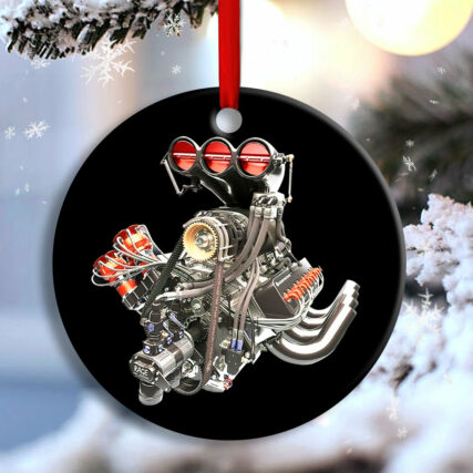 Hot Rod Christmas Merry Xmas To You - Circle Ornament - Owl Ohh - Owl Ohh