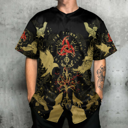 Viking Warrior Stronger Pattern - Baseball Jersey - Owl Ohh - Owl Ohh