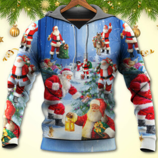 Christmas Santa Claus Is Coming Story Night Art Style - Hoodie - Owl Ohh - Owl Ohh