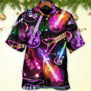 Guitar Neon Amazing Christmas - Hawaiian Shirt - Owl Ohh - Owl Ohh