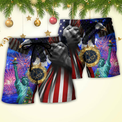America New Year New America Merry Christmas 2023 - Beach Short - Owl Ohh - Owl Ohh
