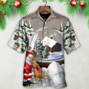 Christmas Santa Giving Christmas For Everyone - Hawaiian Shirt - Owl Ohh - Owl Ohh