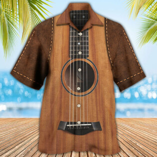 Guitar Vintage Leather Music Lover - Hawaiian Shirt - Owl Ohh - Owl Ohh