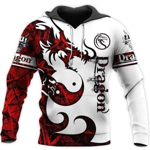 Dragon legend red and white style - Hoodie - HOOD03FNN031021