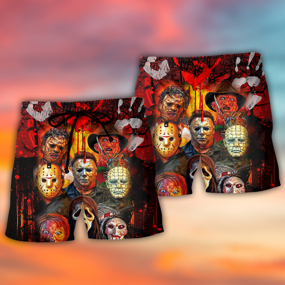 Halloween Horror Movie Characters Blood Scary - Beach Short - Owl Ohh - Owl Ohh