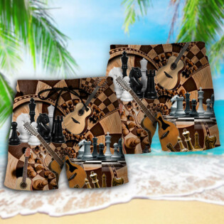 Chess I Like Chess And Guitars - Beach Short - Owl Ohh - Owl Ohh