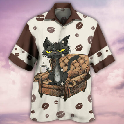 Coffee Black Cat My Coffee And I - Hawaiian Shirt - Owl Ohh - Owl Ohh