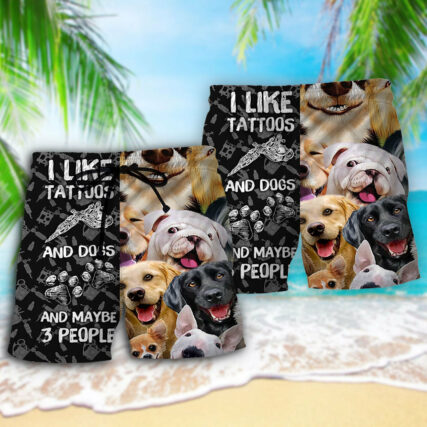 Tattoo I Like Tattoos And Dogs - Beach Short - Owl Ohh - Owl Ohh
