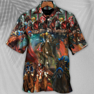 Horse Racing Colorful - Hawaiian Shirt - Owl Ohh - Owl Ohh