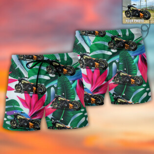 Motorcycle My Sweet Lover Custom Photo - Beach Short - Owl Ohh - Owl Ohh