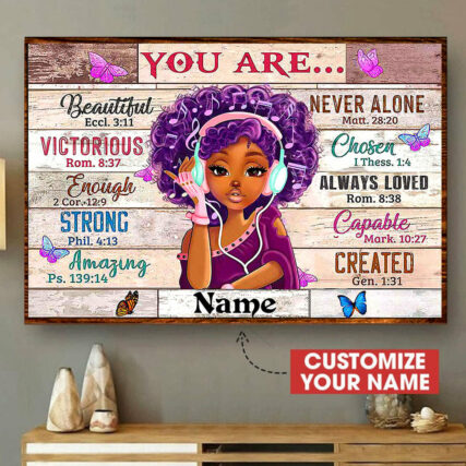 Black Girl You Are Beautiful Strong Amazing Perzonalized - Horizontal Poster - Owl Ohh - Owl Ohh