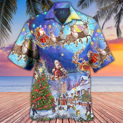 Christmas Santa Claus Snow Night Village - Hawaiian Shirt - Owl Ohh - Owl Ohh