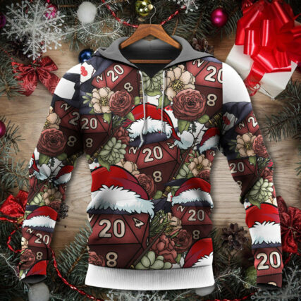 Christmas D20 Witch Dice D20 Xmas Vibe - Hoodie - Owl Ohh - Owl Ohh