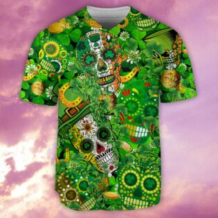 Irish Skull Irish Love Skull Happy And Gold - Baseball Jersey - Owl Ohh - Owl Ohh
