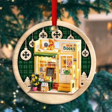 Bookstore Christmas Book Lover Snowflower Custom Photo Personalized - Circle Ornament - Owl Ohh - Owl Ohh