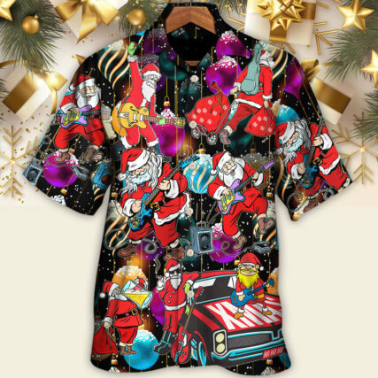 Christmas Guitar Music And Santa Merry Very Xmas - Hawaiian Shirt - Owl Ohh for men and women, kids - Owl Ohh