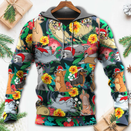 Christmas Dog Santa Merry Xmas - Hoodie - Owl Ohh - Owl Ohh