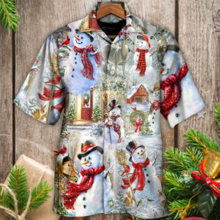 Christmas Snowman Merry Xmas - Hawaiian Shirt - Owl Ohh - Owl Ohh