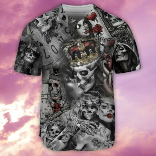 Skull Love Is Blind Poker - Baseball Jersey - Owl Ohh - Owl Ohh