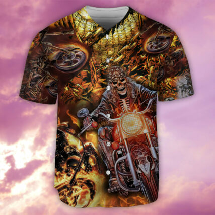 Motorcycle Skull Motorcycle Skull Racing Fast - Baseball Jersey - Owl Ohh - Owl Ohh