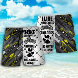 Motorcycle I Like Motocycles And Dogs - Beach Short - Owl Ohh - Owl Ohh