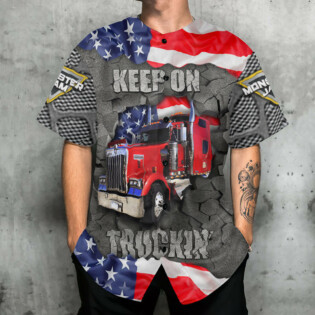 Truck Cool Monster Truck Keep On Truckin' America Style - Baseball Jersey - Owl Ohh - Owl Ohh