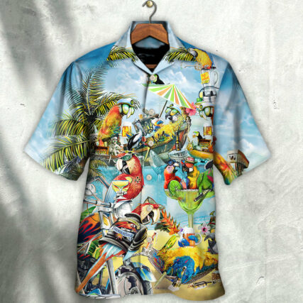 Parrot Cocktail Tropical Vibes - Hawaiian Shirt - Owl Ohh for men and women, kids - Owl Ohh