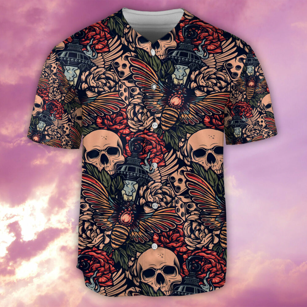 Skull Tattoo Skull Amazing Christmas - Baseball Jersey - Owl Ohh - Owl Ohh