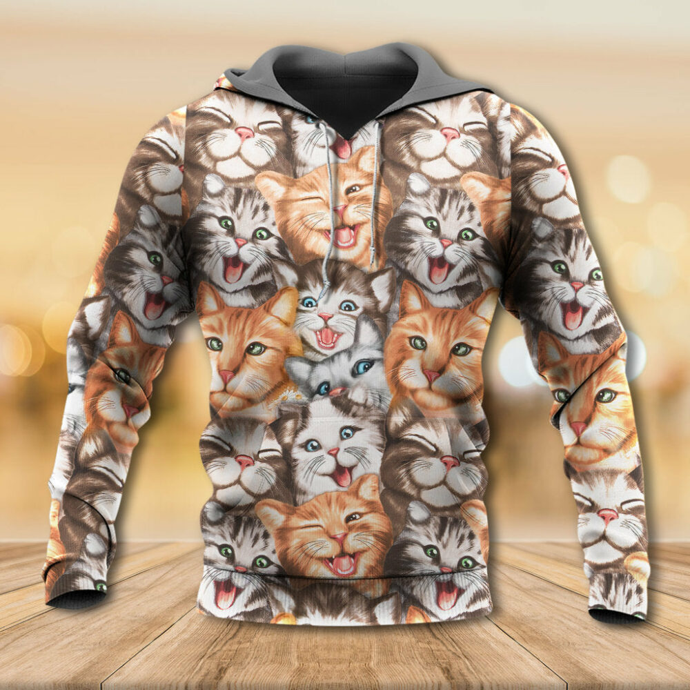 Cat Cute Happy Life With Funny Little Cat - Hoodie - Owl Ohh - Owl Ohh