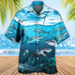 Shark Undersea Darkness Art - Hawaiian Shirt - Owl Ohh - Owl Ohh
