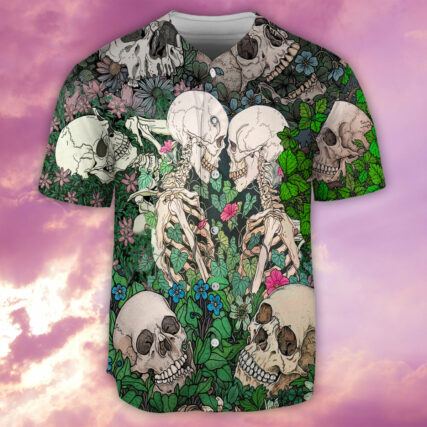 Skull Couple Kiss - Baseball Jersey - Owl Ohh - Owl Ohh