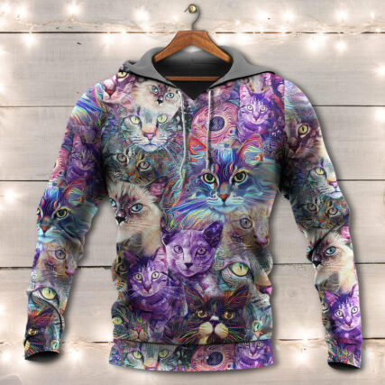 Cat Amazing Psychedelic Purple - Hoodie - Owl Ohh - Owl Ohh