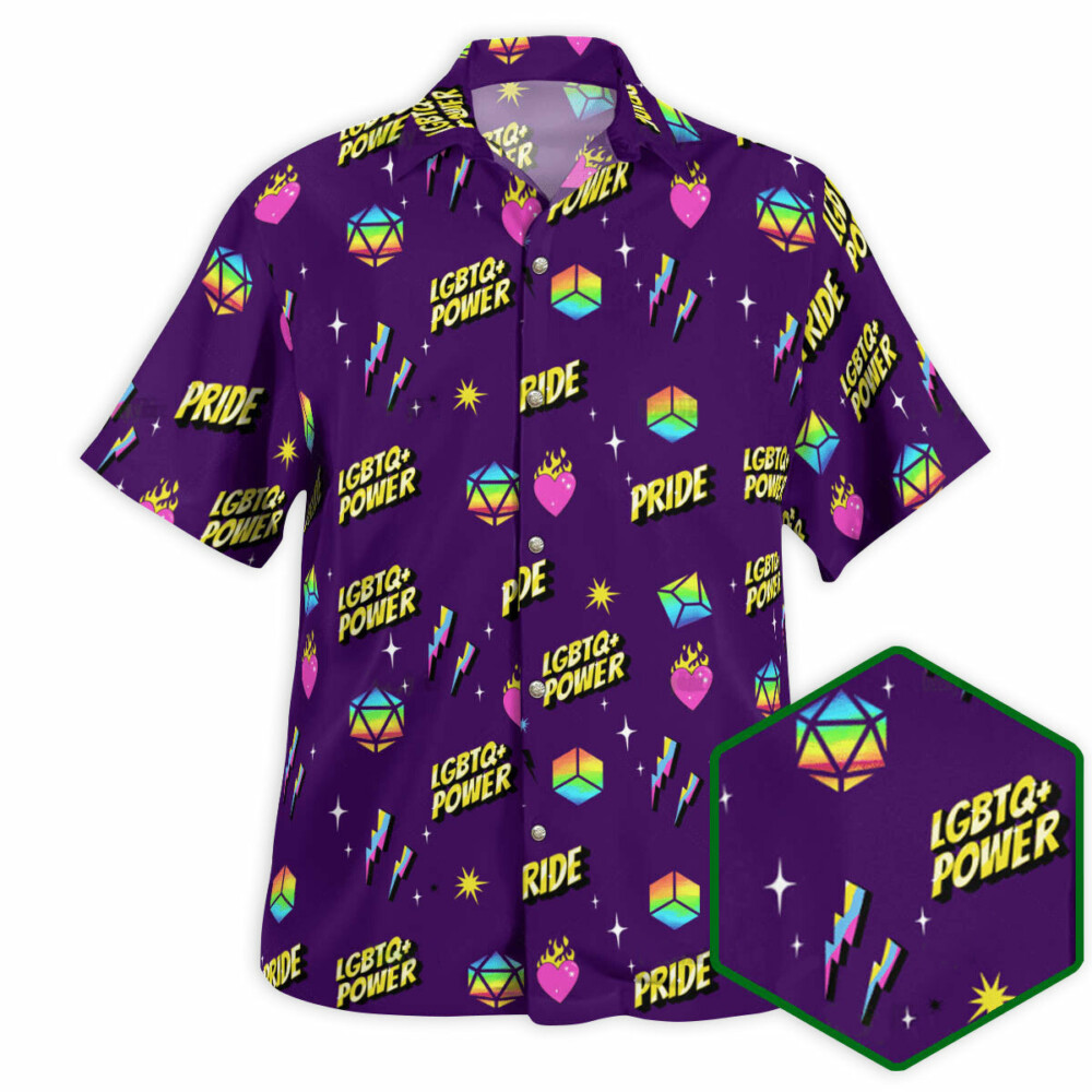 DnD LGBT Power Roll With Pride - Hawaiian Shirt - Owl Ohh - Owl Ohh