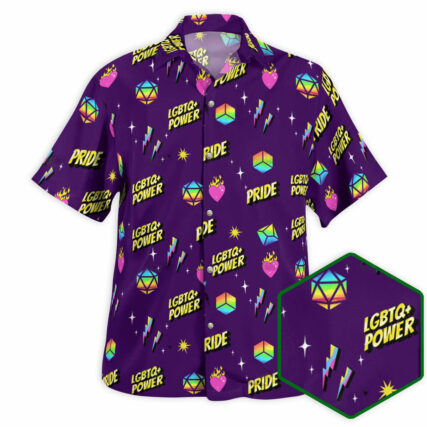 DnD LGBT Power Roll With Pride - Hawaiian Shirt - Owl Ohh - Owl Ohh