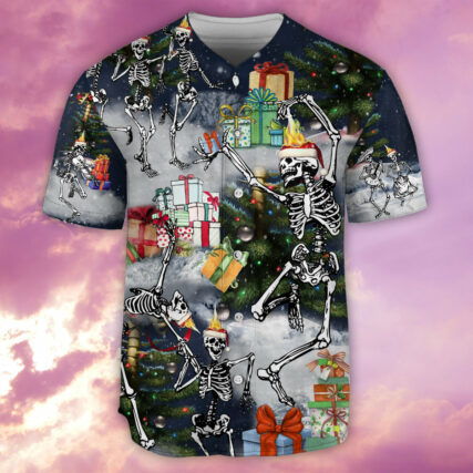 Skull Dancing With Christmas - Baseball Jersey - Owl Ohh - Owl Ohh
