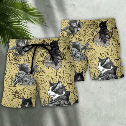 Cat Warrior Strong - Beach Short - Owl Ohh - Owl Ohh