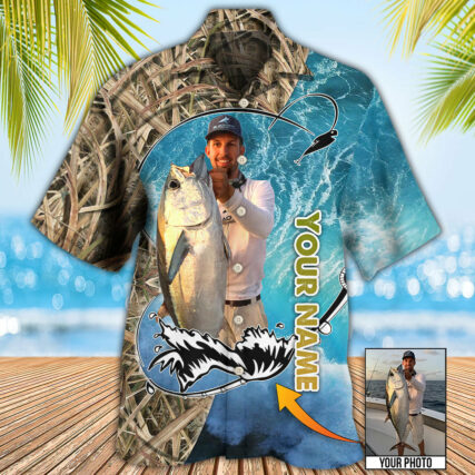 Fishing Blue Water Cool Custom Photo Personalized - Hawaiian Shirt - Owl Ohh - Owl Ohh
