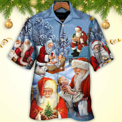 Christmas Santa Love Jesus Happy Xmas Is Coming - Hawaiian Shirt - Owl Ohh - Owl Ohh