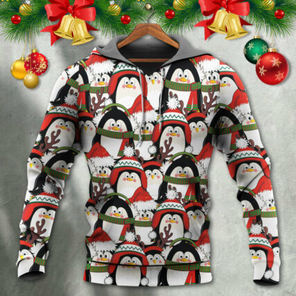 Christmas Penguin Cute Christmas Holiday - Hoodie - Owl Ohh - Owl Ohh