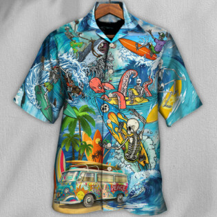Hippie Live To Surf Skull Live Style - Hawaiian Shirt - Owl Ohh - Owl Ohh