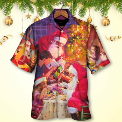 Christmas Santa Claus Story Light Art Style - Hawaiian Shirt - Owl Ohh - Owl Ohh