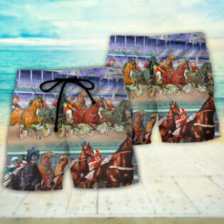 Harness Racing Horse Racing Horse Lover Amazing - Beach Short - Owl Ohh - Owl Ohh